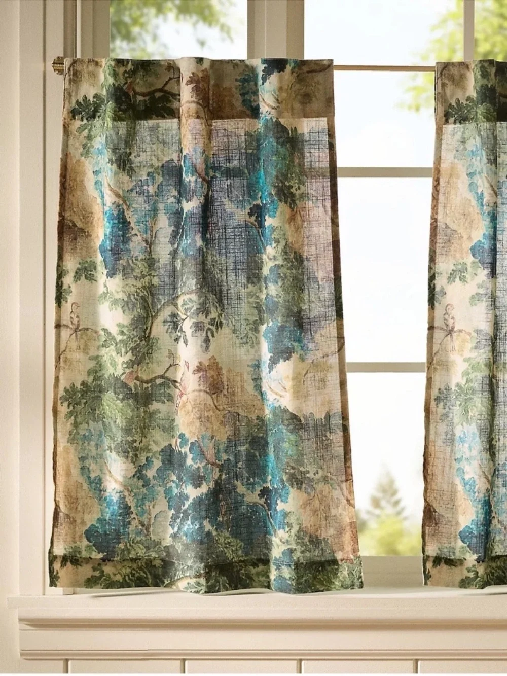 NWOT Judarn Printed Cotton Café Curtains, Set of 2